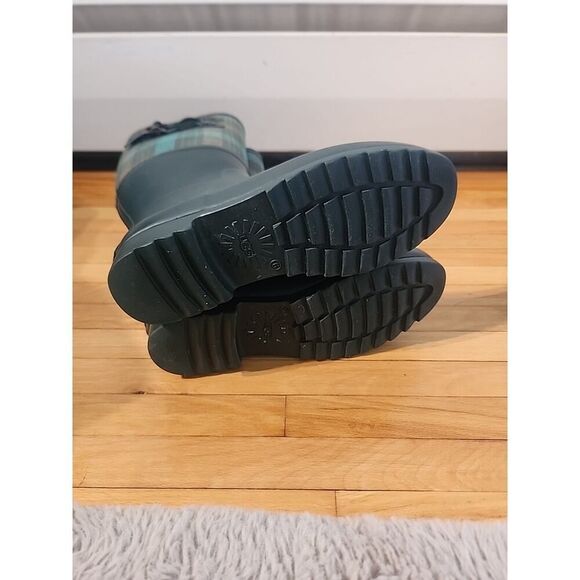 UGG Sabine Tall Women's Green Waterproof Rain Boots Plaid Shoes 6 - Picture 11 of 11